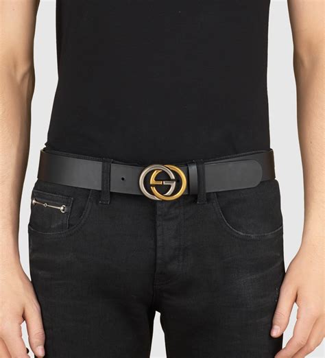 Gucci Leather Belt With Interlocking G Buckle 